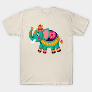 Colorful Ornamental Elphant Kids T-Shirt